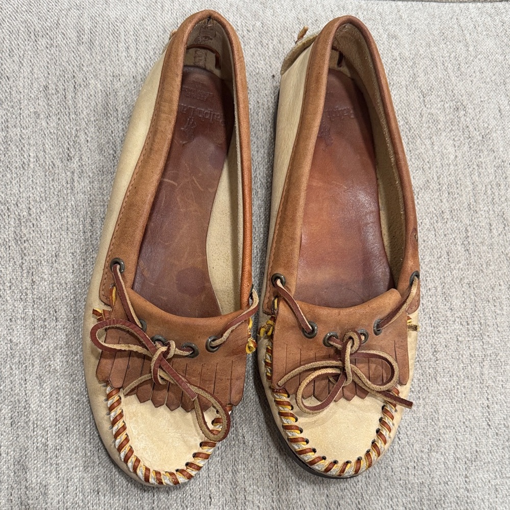 Ralph Lauren 1985 Vintage Brown and Tan Leather Moccasins